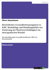 Betriebliches Gesundheitsmanagment in KMU. Bedarfslage und Handlungsfelder zur Förderung der Wettbewerbsfähigkeit im demografischen Wandel