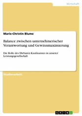 Balance zwischen unternehmerischer Verantwortung und Gewinnmaximierung