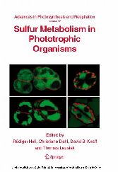 Sulfur Metabolism in Phototrophic Organisms