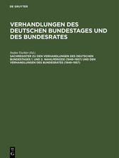 Sachregister zu den Verhandlungen des Deutschen Bundestages 1. und 2. Wahlperiode (1949-1957) und den Verhandlungen des Bundesrates (1949-1957)