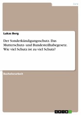 Der Sonderkündigungsschutz. Das Mutterschutz- und Bundesteilhabegesetz. Wie viel Schutz ist zu viel Schutz?