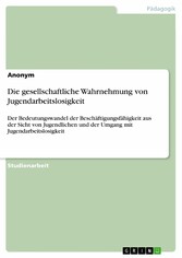 Die gesellschaftliche Wahrnehmung von Jugendarbeitslosigkeit