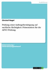 Prüfung einer Auftragsbestätigung auf sachliche Richtigkeit. Präsentation für die AEVO Prüfung