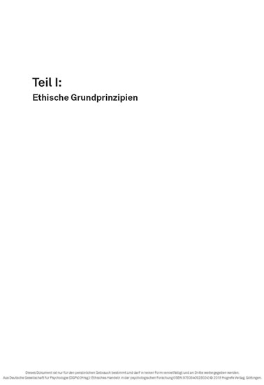 Ethisches Handeln in der psychologischen Forschung