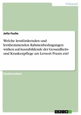 Welche lernfördernden und lernhemmenden Rahmenbedingungen wirken auf Auszubildende der Gesundheits- und Krankenpflege am Lernort Praxis ein?