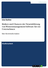 Risiken und Chancen der Neueinführung von Wissensmanagement-Software für ein Unternehmen