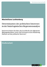 Determinanten des politischen Interesses in der binär-logistischen Regressionsanalyse