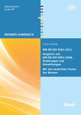 DIN EN ISO 9001:2015 - Vergleich mit DIN EN ISO 9001:2008, Änderungen und Auswirkungen - Mit den deutschen Texten der Normen