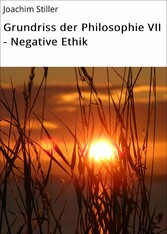 Grundriss der Philosophie VII - Negative Ethik