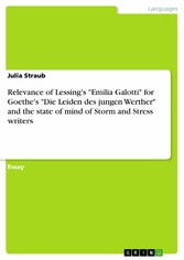 Relevance of Lessing's 'Emilia Galotti' for Goethe's 'Die Leiden des jungen Werther' and the state of mind of Storm and Stress writers