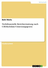 Nichtfinanzielle Berichterstattung nach CSR-Richtlinie-Umsetzungsgesetz