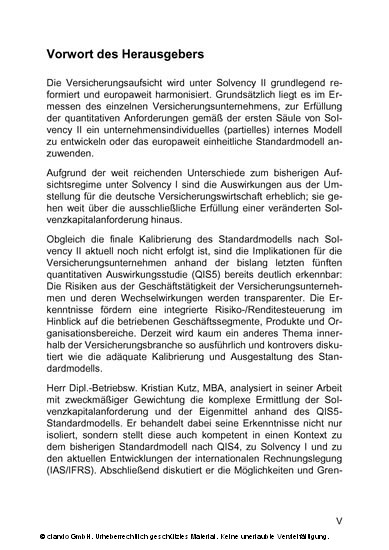 Auswirkungen von Solvency II (Stand: QIS5) auf Versicherungsunternehmen