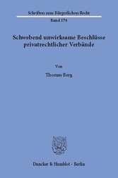 Schwebend unwirksame Beschlüsse privatrechtlicher Verbände.