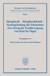 Metaphysik - Metaphysikkritik - Neubegründung der Erkenntnis: Der Ertrag der Denkbewegung von Kant bis Hegel.