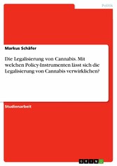 Die Legalisierung von Cannabis. Mit welchen Policy-Instrumenten lässt sich die Legalisierung von Cannabis verwirklichen?