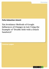 Tax Avoidance Methods of Google. Influences of Changes in Law Using the Example of 'Double Irish with a Dutch Sandwich'