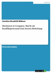 Mediation in Gruppen. Macht als Konfliktpotenzial und dessen Behebung