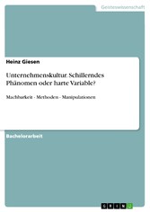 Unternehmenskultur. Schillerndes Phänomen oder harte Variable?