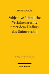 Subjektive öffentliche Verfahrensrechte unter dem Einfluss des Unionsrechts