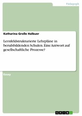 Lernfeldstrukturierte Lehrpläne in berufsbildenden Schulen. Eine Antwort auf gesellschaftliche Prozesse?