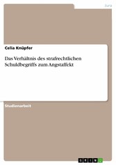 Das Verhältnis des strafrechtlichen Schuldbegriffs zum Angstaffekt