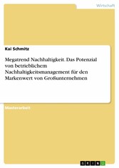 Megatrend Nachhaltigkeit. Das Potenzial von betrieblichem Nachhaltigkeitsmanagement für den Markenwert von Großunternehmen