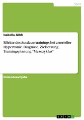 Effekte des Ausdauertrainings bei arterieller Hypertonie. Diagnose, Zielsetzung, Trainingsplanung 'Mesozyklus'