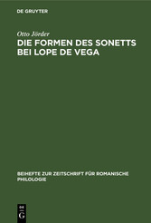 Die Formen des Sonetts bei Lope de Vega