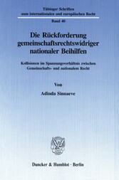 Die Rückforderung gemeinschaftsrechtswidriger nationaler Beihilfen.