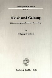 Krisis und Geltung.