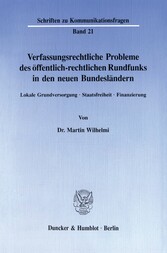 Verfassungsrechtliche Probleme des öffentlich-rechtlichen Rundfunks in den neuen Bundesländern.