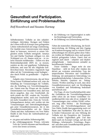 Handbuch Partizipation und Gesundheit