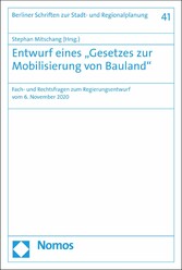 Entwurf eines 'Gesetzes zur Mobilisierung von Bauland'