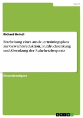 Erarbeitung eines Ausdauertrainingsplans zur Gewichtsreduktion, Blutdrucksenkung und Absenkung der Ruheherzfrequenz