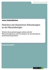 Patienten mit depressiven Erkrankungen in der Physiotherapie