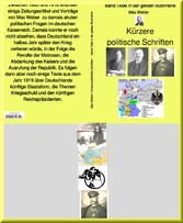 Max Weber: Kürzere politische Schriften  -  Band 189e in der gelben Buchreihe - bei Jürgen Ruszkowski