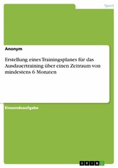 Erstellung eines Trainingsplanes für das Ausdauertraining über einen Zeitraum von mindestens 6 Monaten