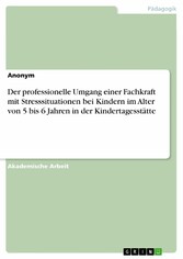 Der professionelle Umgang einer Fachkraft mit Stresssituationen bei Kindern im Alter von 5 bis 6 Jahren in der Kindertagesstätte