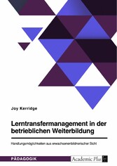 Lerntransfermanagement in der betrieblichen Weiterbildung. Handlungsmöglichkeiten aus erwachsenenbildnerischer Sicht