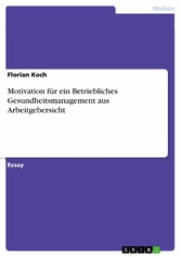 Motivation für ein Betriebliches Gesundheitsmanagement aus Arbeitgebersicht