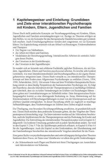 Interaktionelle Psychotherapie mit Kindern und Jugendlichen