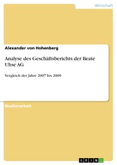 Analyse des Geschäftsberichts der Beate Uhse AG