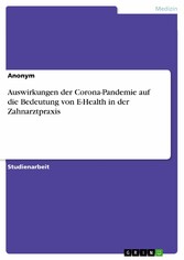 Auswirkungen der Corona-Pandemie auf die Bedeutung von E-Health in der Zahnarztpraxis