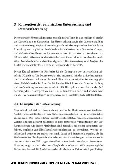 Implizite Ausfallwahrscheinlichkeiten von Unternehmensanleihen