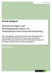 Beanspruchungen und Bewältigungsstrategien von Primarlehrpersonen beim Berufseinstieg