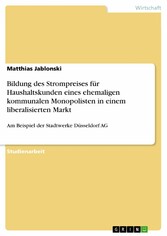 Bildung des Strompreises für Haushaltskunden eines ehemaligen kommunalen Monopolisten in einem liberalisierten Markt