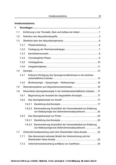 Akquisitionsbedingte Wertänderung von Akquisitionssubjekten