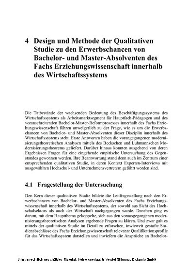 Erwerbschancen von Bachelor- und Master-Absolventen in der Wirtschaft