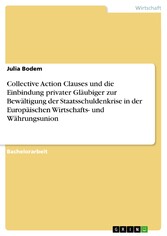 Collective Action Clauses und die Einbindung privater Gläubiger zur Bewältigung der Staatsschuldenkrise in der Europäischen Wirtschafts- und Währungsunion