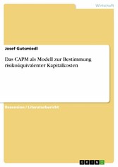 Das CAPM als Modell zur Bestimmung risikoäquivalenter Kapitalkosten